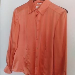 Talbot orange 100% silk blouse